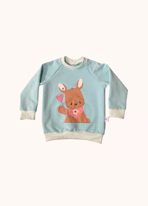 Kinderpullover “Hase mit Herzballon”