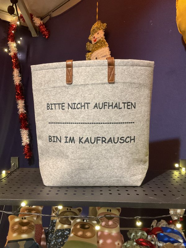 Filztasche “Bitte nicht aufhalten“