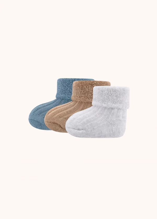 Babysocken 3er Pack Rippe/Umschlag