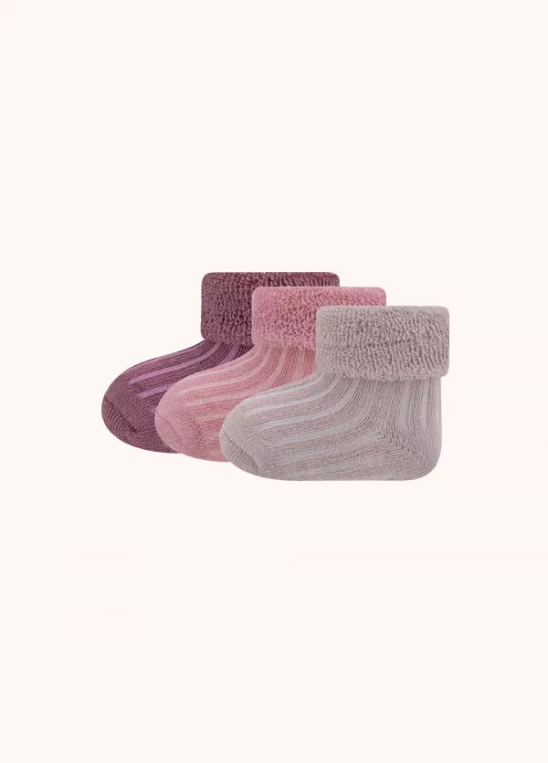 Babysocken 3er Pack Rippe/Umschlag
